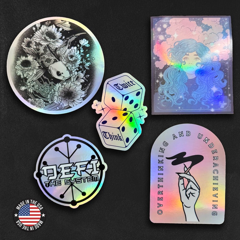 Custom Holographic Stickers - Alchemy Merch - Make your own custom Holographic Stickers - custom merchandise